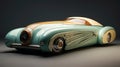 Hanya Car: A Futuristic Teal And Beige Custom Sports Car