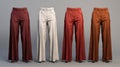 Hanya Pants: Four Colored 3d Rendering In Unreal Engine 5