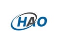 HAO initial letter logo design, vector template Royalty Free Stock Photo