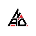 HAO triangle letter logo design with triangle shape. HAO triangle logo design monogram. HAO triangle vector logo template with red Royalty Free Stock Photo