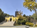 Haogu Pagoda Temple on the South Lake in Jiaxing, China