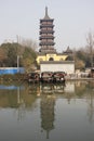 Haogu Tower and Memoria Hall to Wu Zhixu(Jiaxing,Zhejiang,China) Royalty Free Stock Photo