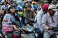 Haotic traffic in Saigon, thousands of motorbikes