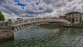 HaPenny bridge on the river Liffey Dublin Ireland