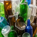 Haphazardly with the necks and bases of the bottles facing in different Royalty Free Stock Photo