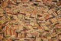 Haphazardly stacked brick wall Royalty Free Stock Photo