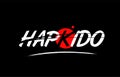hapkido word text logo icon with red circle design Royalty Free Stock Photo