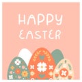 Happe easter card in folk style Royalty Free Stock Photo