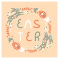 Happe easter card in folk style