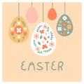 Happe easter card in folk style