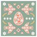 Happe easter card in folk style Royalty Free Stock Photo