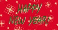 Happe new year, merry christmas lettering. Merry Christmas. Celebration. Greeting card. Animation