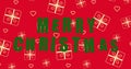 Happe new year, merry christmas lettering. Merry Christmas. Celebration. Greeting card. Animation