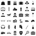 Happening icons set, simple style