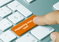 Happening now, live! - Inscription on Orange Keyboard Key Royalty Free Stock Photo