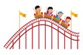 Happey children in the rollercoaster