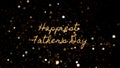 Happiest Father\'s Day with golden text animation