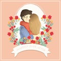 Happily ever after card. Vector illustration decorative background design Royalty Free Stock Photo