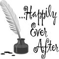 Happily Ever After Pen Ink Royalty Free Stock Photo