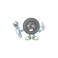 Happily Mechanic camera lens cartoon character design
