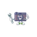 Happily Mechanic retro camera cartoon character design