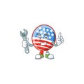 Happily Mechanic USA stripes balloon cartoon character design