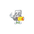 Happily USB wireless adapter mascot design style with envelope