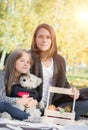 Happiness abstract: Mother and daughter in the park