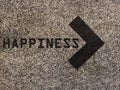 Happiness Ahead Sign. Royalty Free Stock Photo