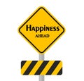 Happiness Ahead Sign Royalty Free Stock Photo