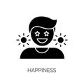 Happiness black glyph icon Royalty Free Stock Photo