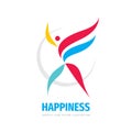 Happiness business logo design. Human development creative icon sign. Positive symbol.