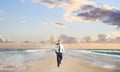 Happiness businessman walking Royalty Free Stock Photo