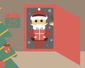 Happiness delivery at your door by Santa Claus vector