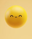 Happiness emoticon with a funny kawaii face with arc line eyes