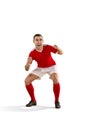 Happiness football player after goal Royalty Free Stock Photo