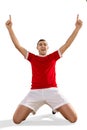 Happiness football player after goal Royalty Free Stock Photo