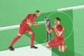 Happiness football players after goal Royalty Free Stock Photo