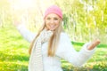 Happiness girl enjoment nature Royalty Free Stock Photo