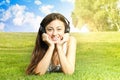 Happiness girl relaxing Royalty Free Stock Photo