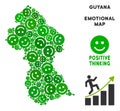 Vector Happy Guyana Map Composition of Smileys