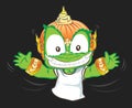 Happiness hand to flying or Hug me Thai giant cartoon acting character design