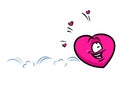 Happiness jumping running heart cartoon