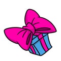 Happiness large pink bow gift cartoon