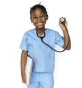 Happiness little girl with doctor dream job smiling