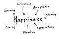 Happiness mind map Royalty Free Stock Photo