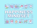 Happiness mindset word concepts banner