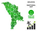 Vector Happiness Moldova Map Mosaic of Smiles