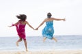 Happiness Mother and Girl Jumping Royalty Free Stock Photo
