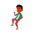 happiness muslim boy preteen dancing on children party cartoon vector